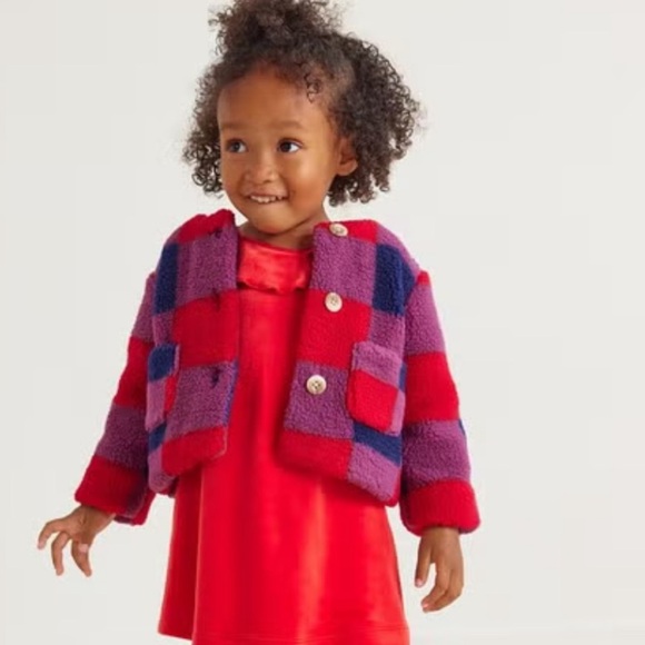 Hanna Anderson Baby Faux Shearling Jacket Button Up Size 3-6 Months - Picture 1 of 7